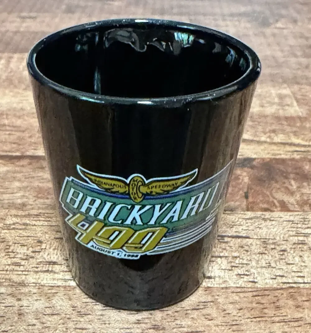 1998 Black Brickyard 400 NASCAR Shot Glass - Indianapolis Motor Speedway